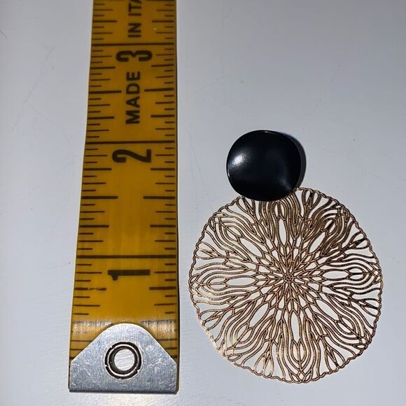 Bohemian Disk Mid Century Earrings - Picture 2 of 4